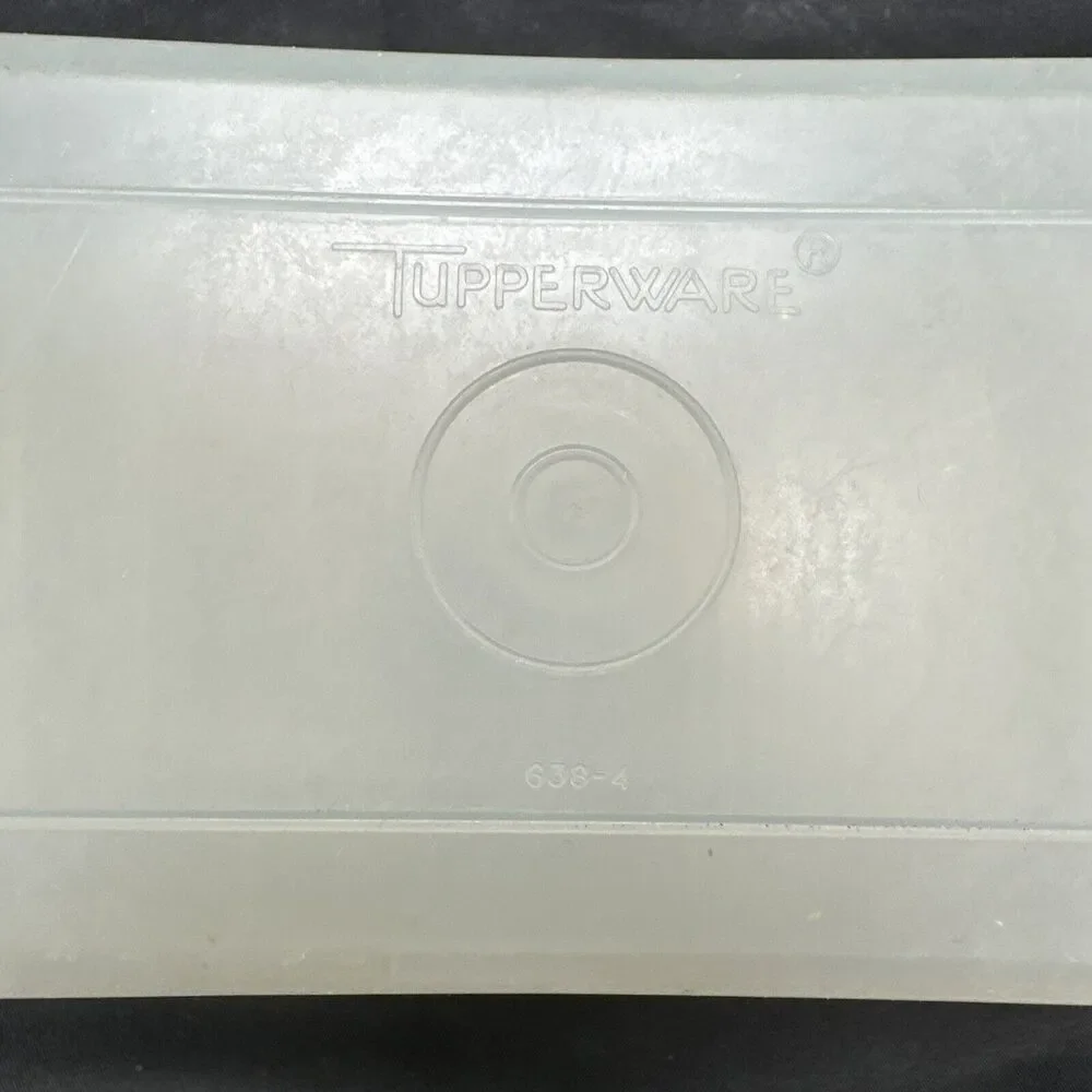 Vintage Tupperware Clear Opaque Butter Dish Keeper 638-4 lid 638-2 bottom